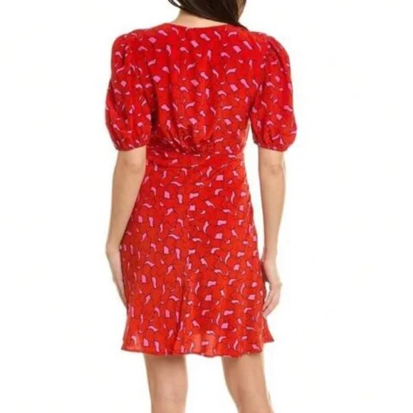 STAUD Mini Milla Heart Print Dress 10 NWOT - Picture 2 of 6